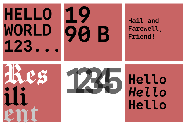 displaying fonts exercise